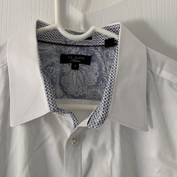 Ted Baker Button Down Collared Long Sleeve dressy Shirt size 7‎ classic career - Picture 3 of 12